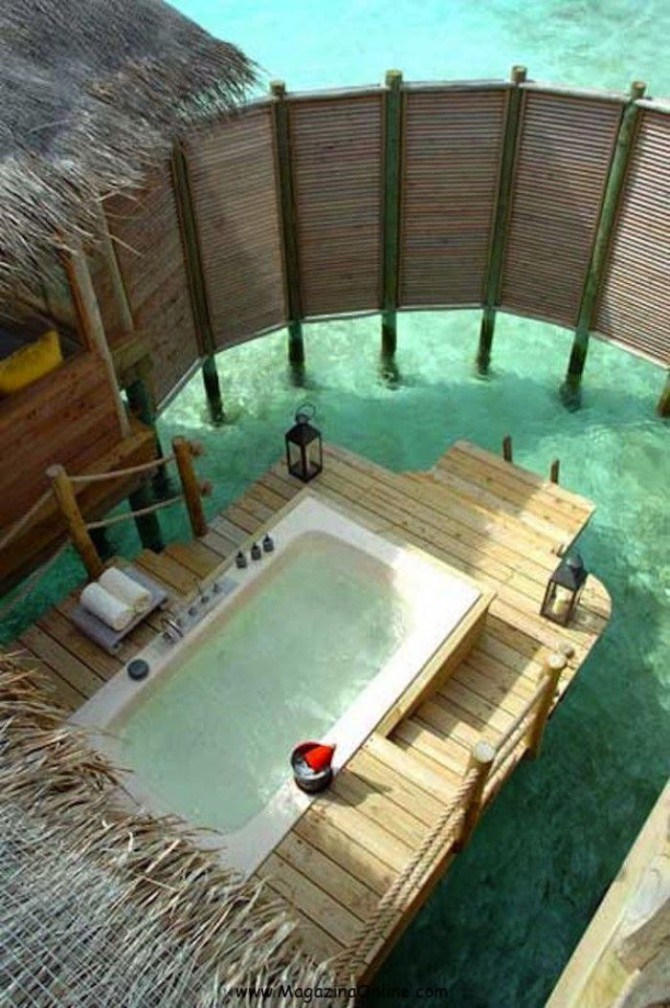Открытая ванная на Мальдивах