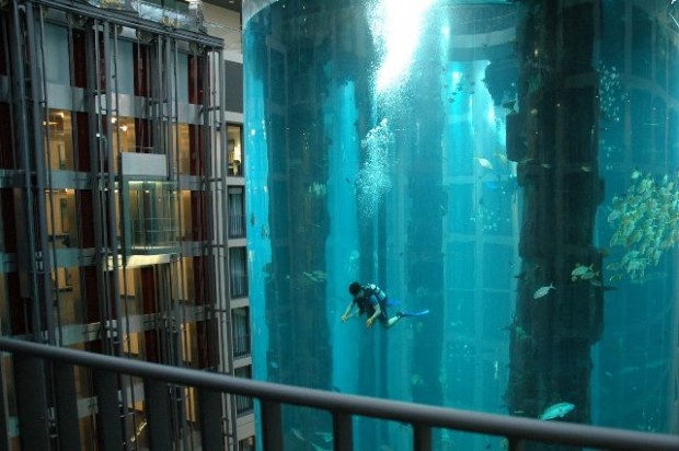 Лифт в аквариуме