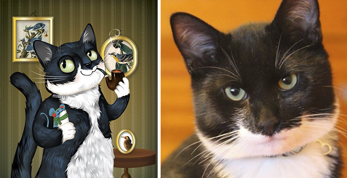 1 Портреты картины с домашними животными от Криса Бетау - кошки и собаки